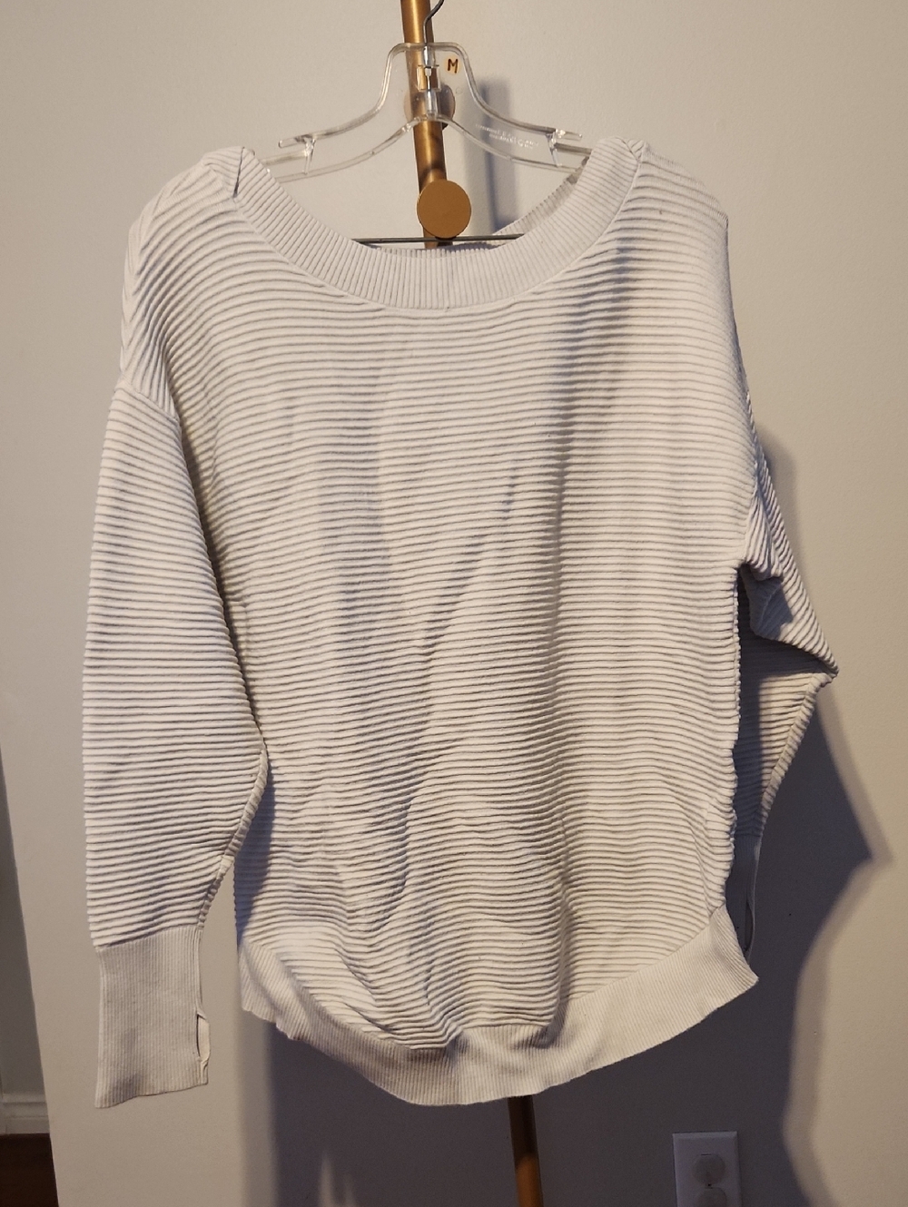 Women's Textured Long Sleeve Top - White - Picture 1 of 6